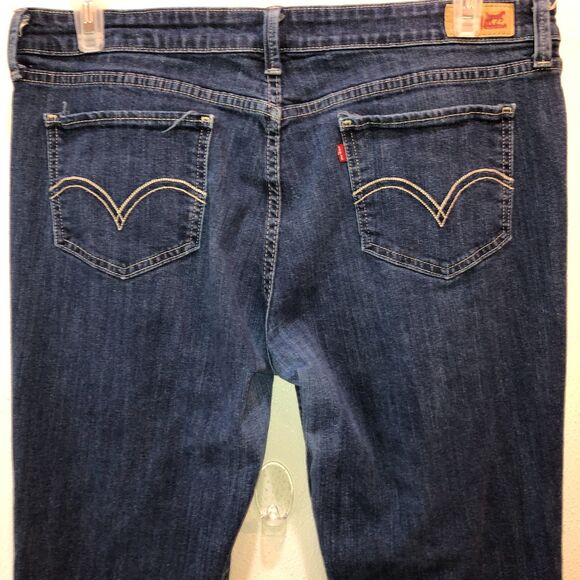 Levis 518 Womens Size 17 18 33 x 32 Dark Wash Super Low Rise Bootcut Denim Jeans - Picture 5 of 10